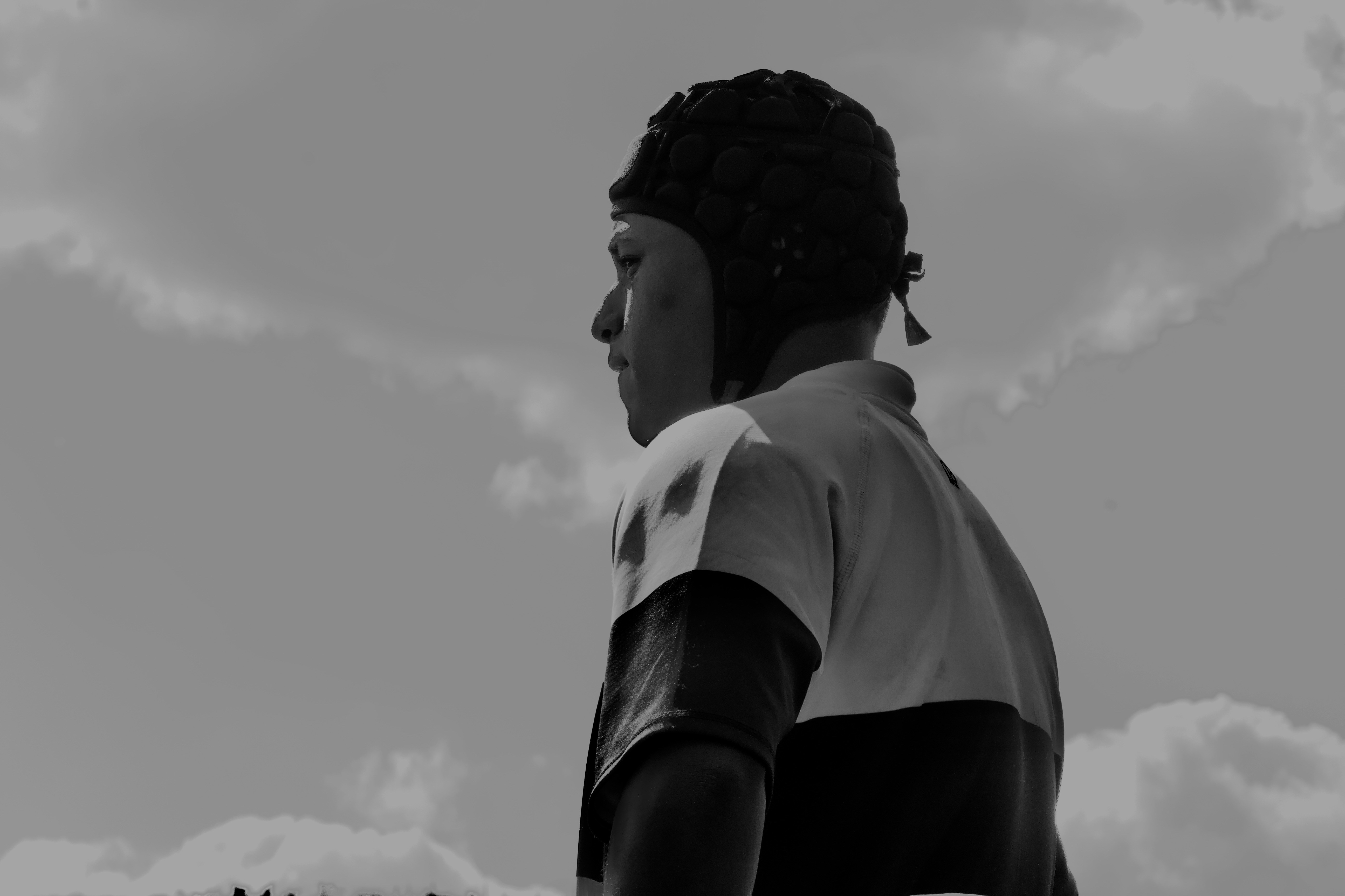 male player looking to the left